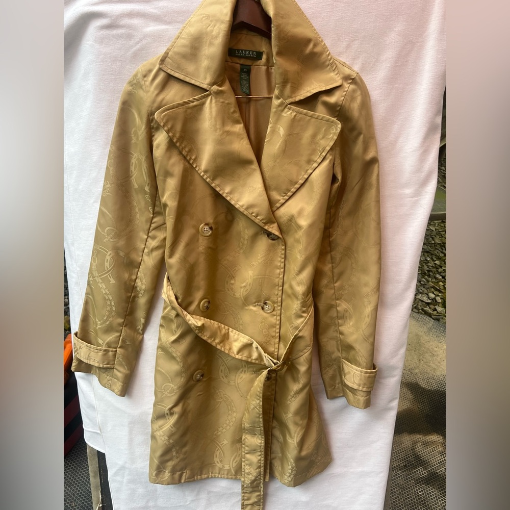Ralph Lauren Beige Patterned Raincoat
